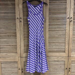 Ralph Lauren Cotton Tank Maxi Dress Purple Striped Size S
